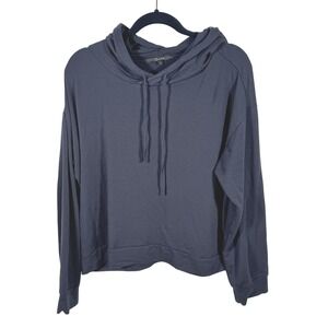 Quince Navy Blue Modal Blend Relaxed Hoodie Womens Large Athleisure activewear